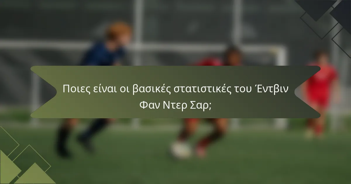 Ποιες είναι οι βασικές στατιστικές του Έντβιν Φαν Ντερ Σαρ;