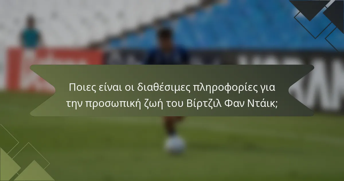 Ποιες είναι οι διαθέσιμες πληροφορίες για την προσωπική ζωή του Βίρτζιλ Φαν Ντάικ;